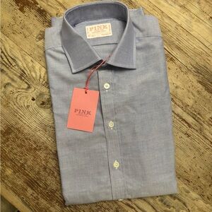 Thomas Pink Blue Dress Shirt Classic Collar